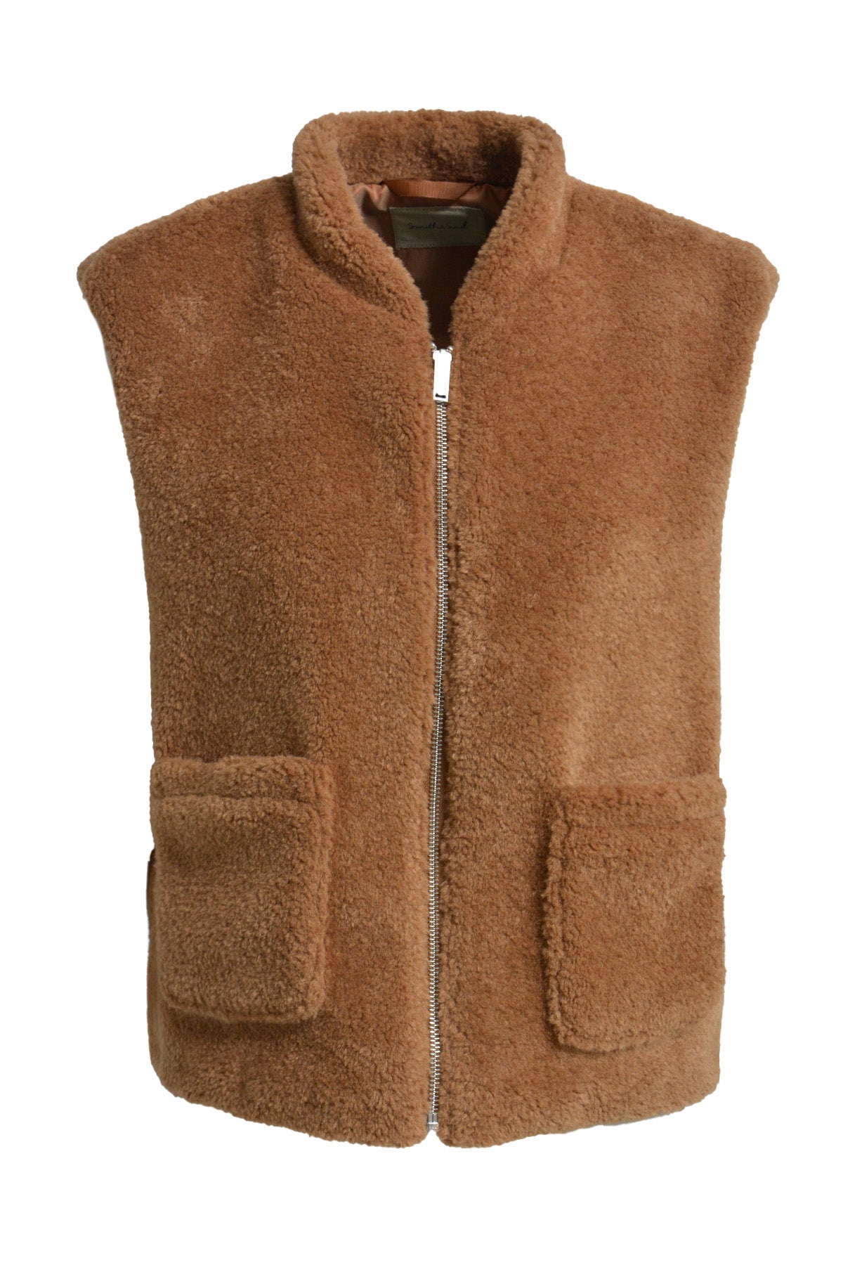 Smith & Soul, Teddy-Weste, Teddy Vest, Teddyplüsch, caramel, Reißverschluss, Polyester