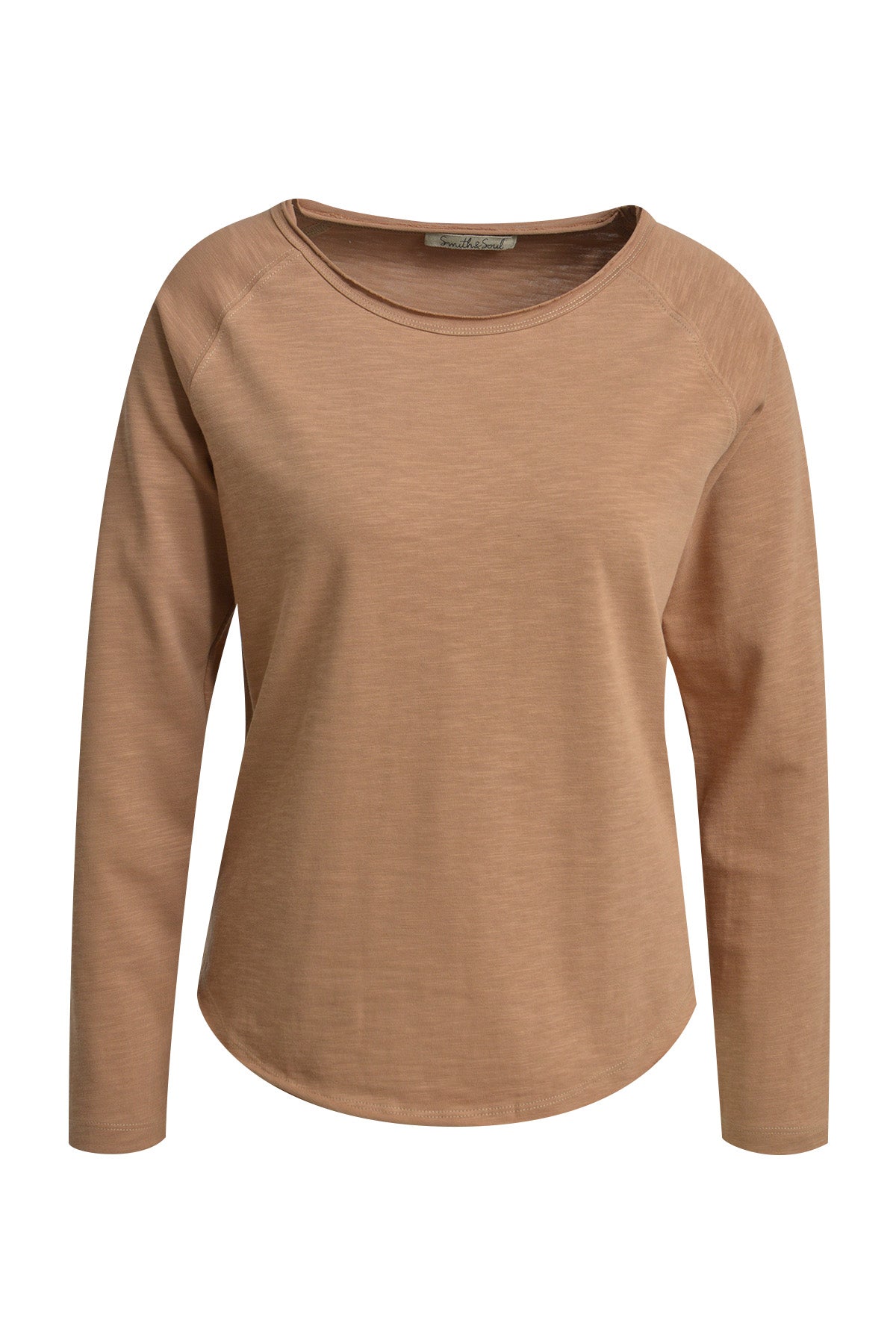 Smith & Soul, Basicshirt, Longsleeve, caramel, Raglanärmel, langärmlig, braun