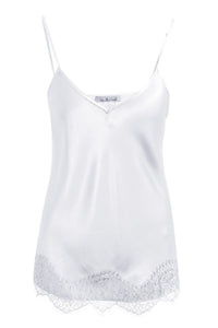 Smith & Soul Spitzentop offwhite, weiß, Spaghettiträger, glänzend, Spitzenkante