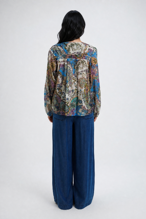 Smith & Soul Bluse saphire print