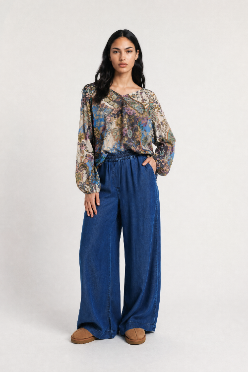 Smith & Soul Bluse saphire print