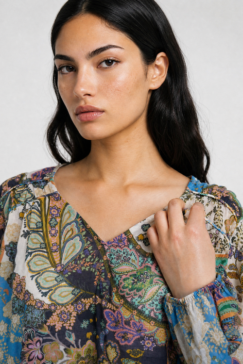 Smith & Soul Bluse saphire print