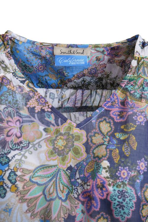 Smith & Soul Bluse saphire print