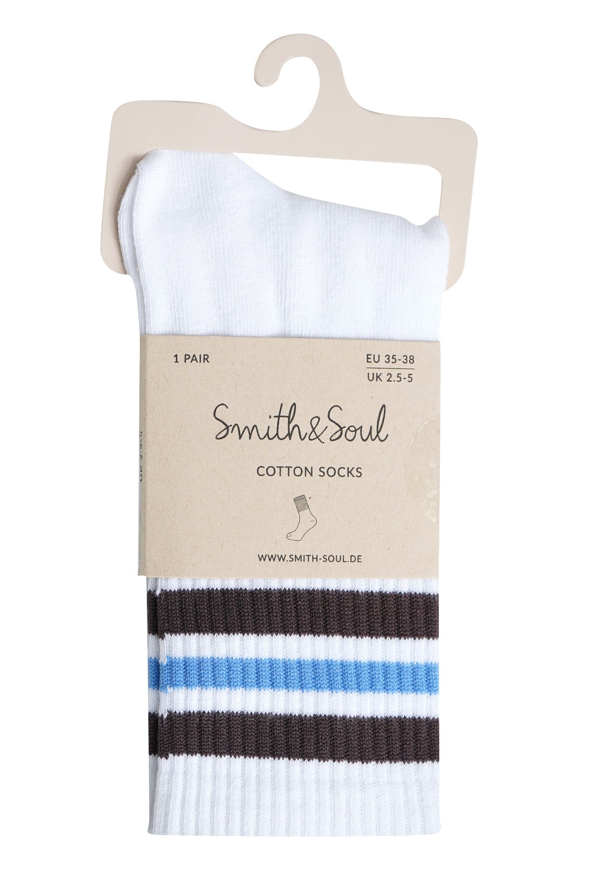 Smith & Soul Socken Streifen saphire print, weiß