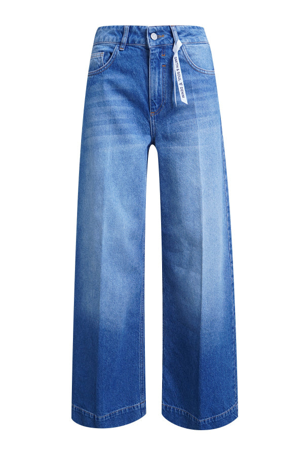 Smith & Soul Jeans Wideleg light denim, mittlere Waschung, high waist, weites Bein