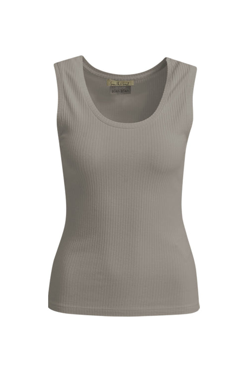 Smith & Soul Tanktop, Top, deep taupe, Rundhalsausschnitt, gerippt