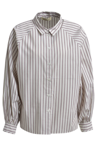 Smith & Soul Bluse, gestreift, bordeaux print, Kragen, Hemdbluse, Manschetten