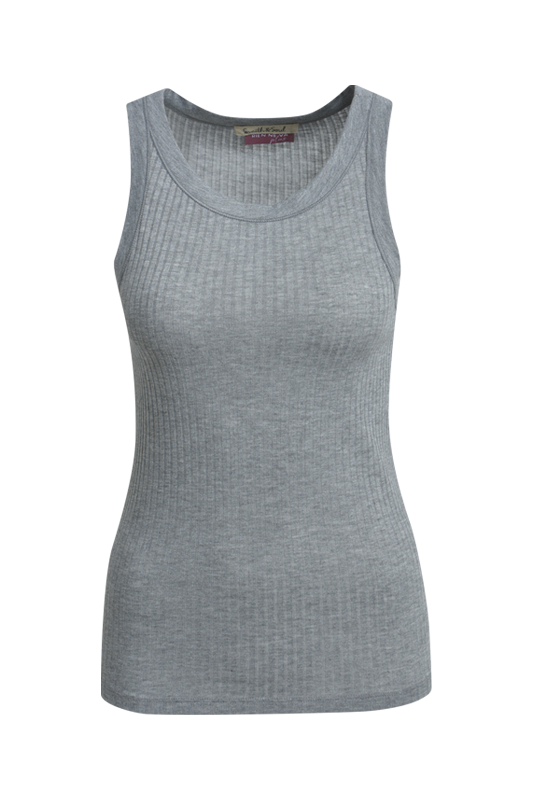 Smith & Soul Rib Tanktop ärmellos, grey melange, grau, unifarben