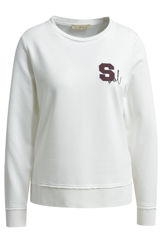 Smith & Soul Sweatshirt Backpatch, Soul, cream white, Rundhalsausschnitt