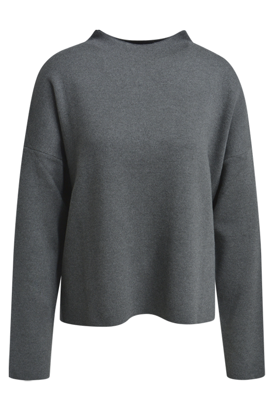 Smith & Soul Sweatshirt, Pullover, anthrazit melange, dunkelgrau, relaxed fit, Stehkragen, unifarben