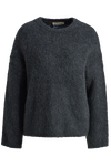 Smith & Soul Hairy Oversized Pullover, Strickpulli, anthrazit melange, dunkelgrau, Rundhalsausschnitt