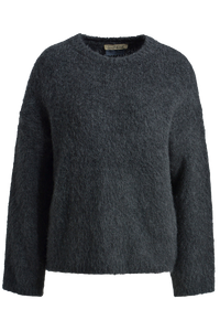 Smith & Soul Hairy Oversized Pullover, Strickpulli, anthrazit melange, dunkelgrau, Rundhalsausschnitt