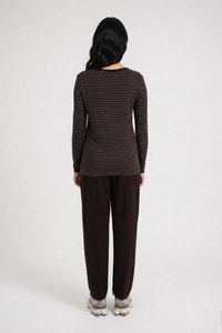 Smith & Soul Longsleeve gestreift dark choc