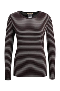 Smith & Soul Longsleeve gestreift dark choc, braun, weiß, Streifen, Rundhalsausschnitt, Langarmshirt