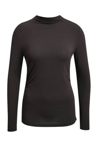 Smith & Soul Longsleeve dark choc, braun, dunkelbraun Unterziehshirt, Langarmshirt, Stehkragen, nahtlos, Mikromodal