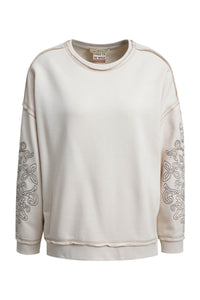 Smith & Soul Oversize Sweatshirt oat  milk, Print/Stickerei auf den Ärmeln, Rundhalsausschnitt, langärmlig
