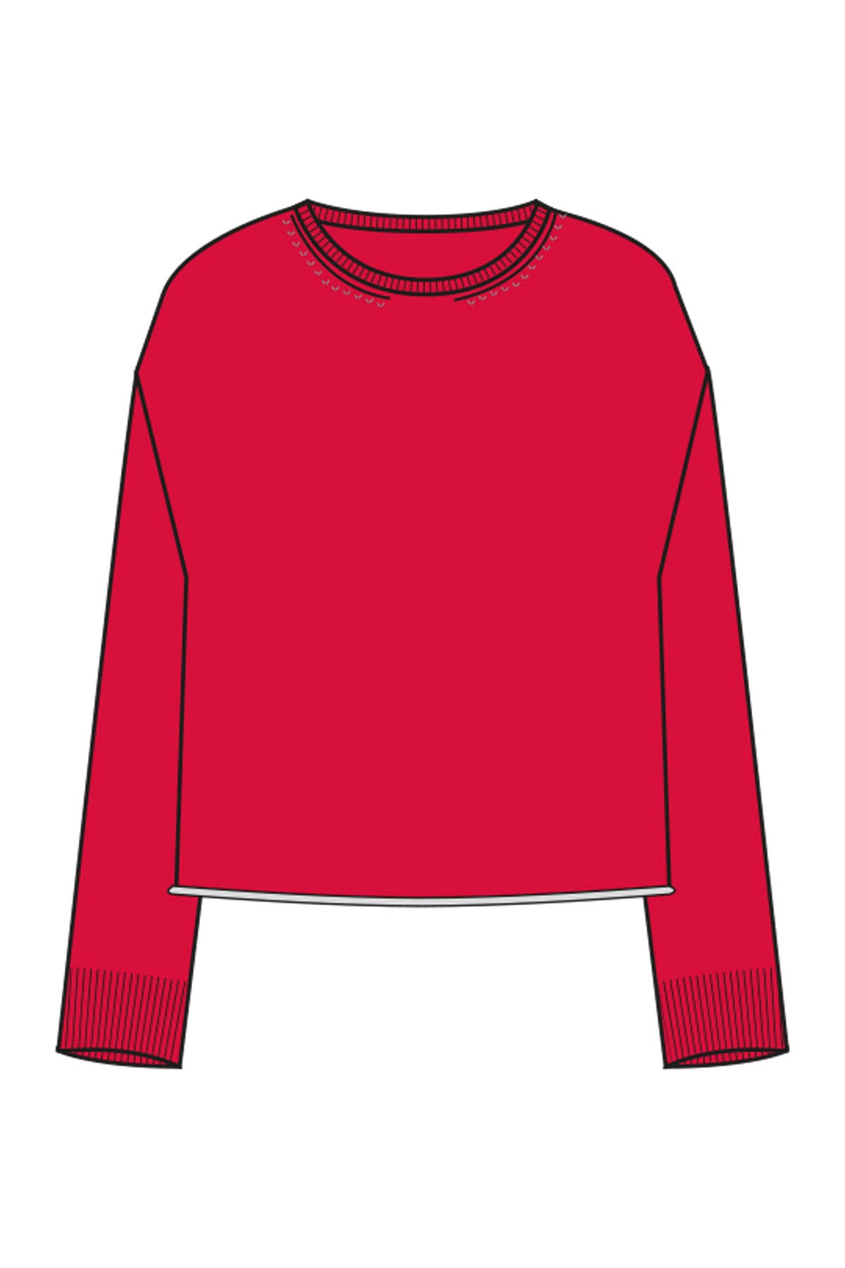 Smith & Soul Pullover love/rot, unifarben, Rundhalsausschnitt, langärmlig, mit Wolle und Kaschmir