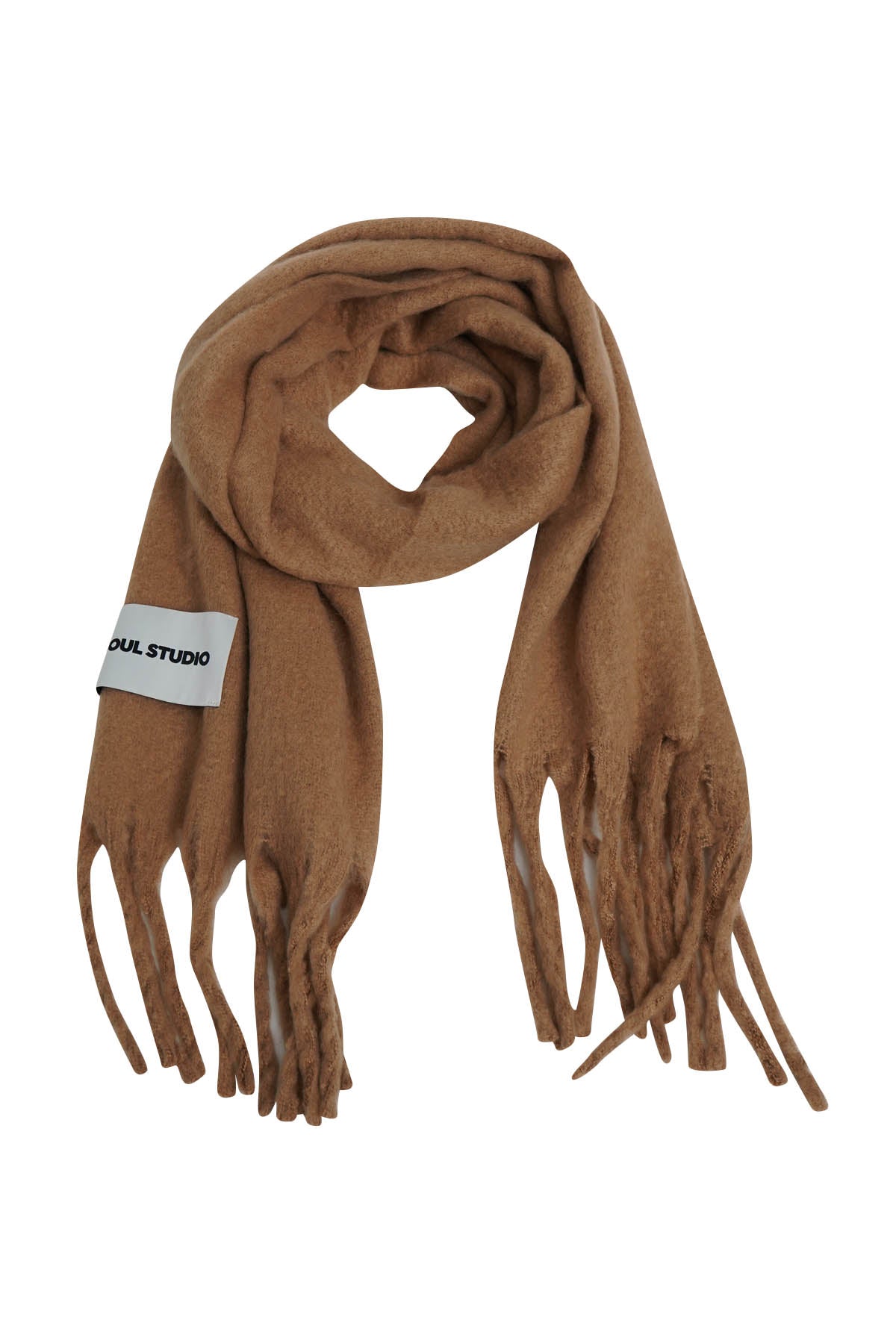 Smith & Soul Wollschal toffee, braun, unifarben, Fransen, Viskose, Wolle