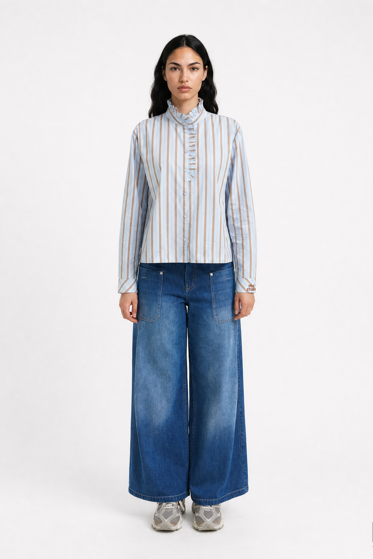 Smith & Soul Bluse gestreift light blue print