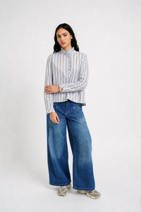 Smith & Soul Bluse gestreift light blue print