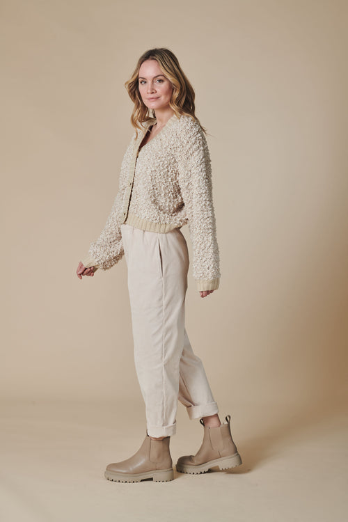 Zhrill Strickjacke, Bouclé, beige