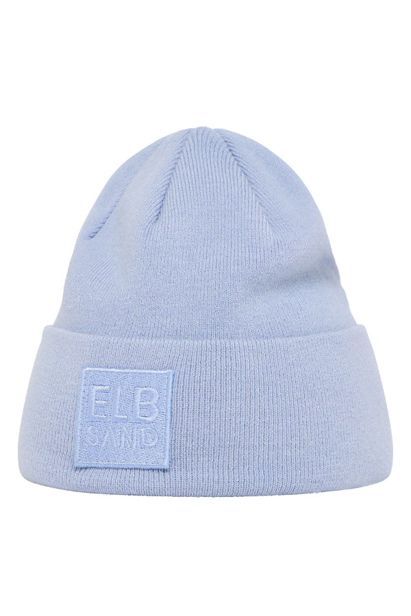 Elbsand Mütze/Beanie Bea winter sky, hellblau, Feinstrick, Umschlag