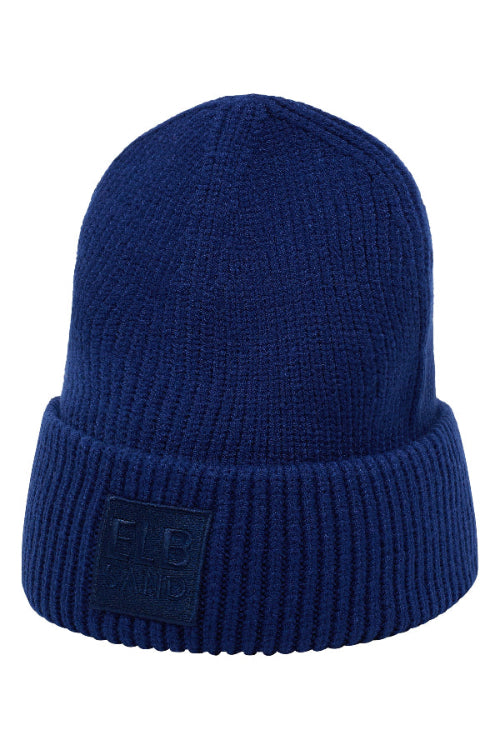 Elbsand Mütze/Beanie Nora electric blue, blau, stahlblau, unifarben, gerippt, Umschlag