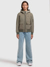 Khujo Jacke Anov, pro grey, grau, Übergangsjacke, Blouson mit Kapuze, Kapuzenjacke