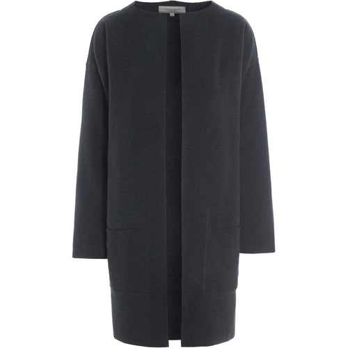 Henriette Steffensen, Cardigan, Long Cardigan, lang, Fleece, soft black, schwarz