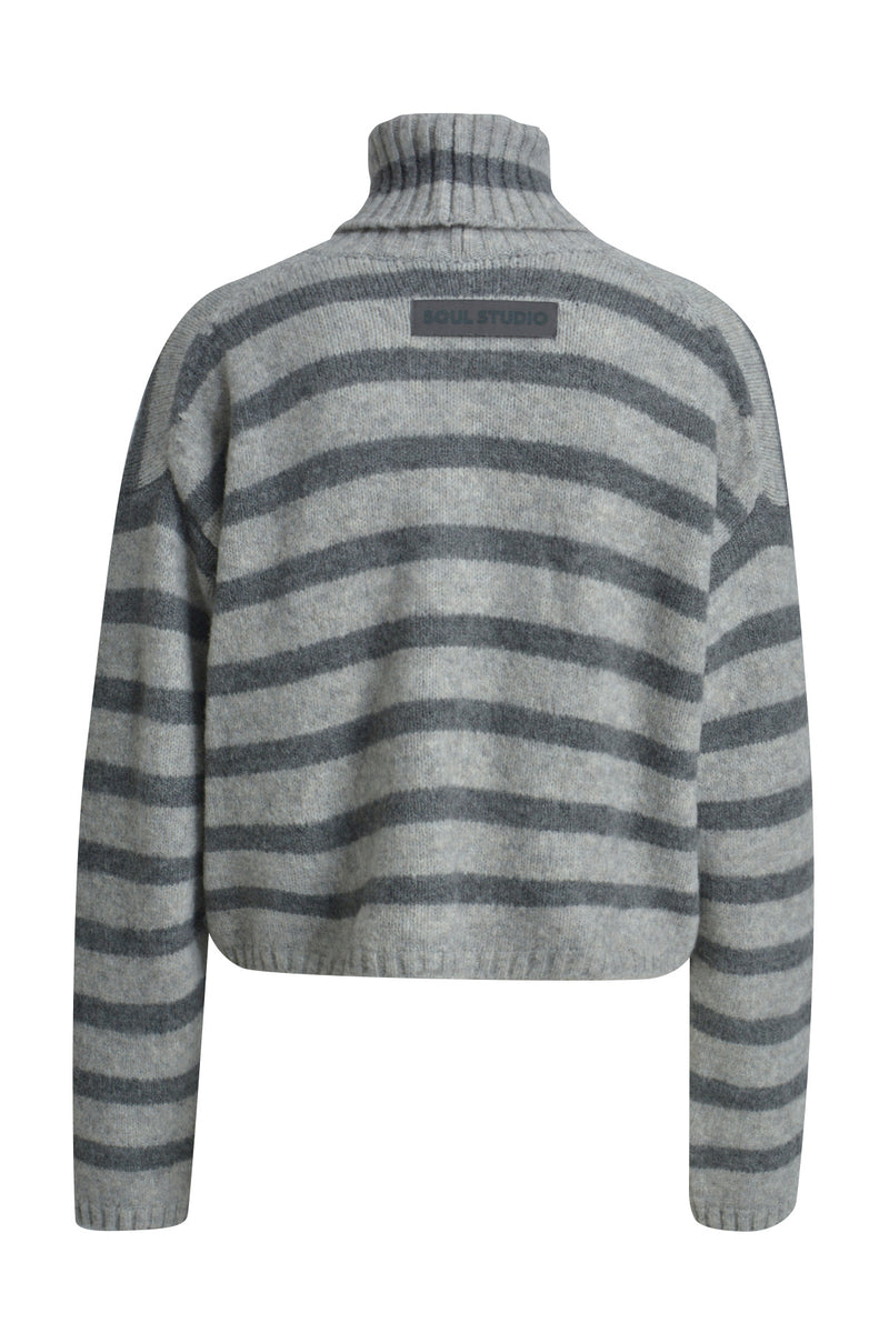 Smith & Soul Rollkragenpullover anthrazit mel. print