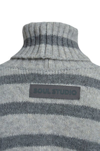 Smith & Soul Rollkragenpullover anthrazit mel. print