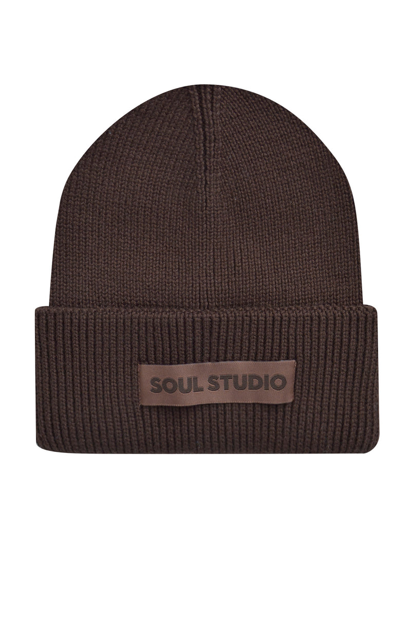Smith & Soul Mütze, Strickmütze, choco, braun, Umschlag, Soul Studio