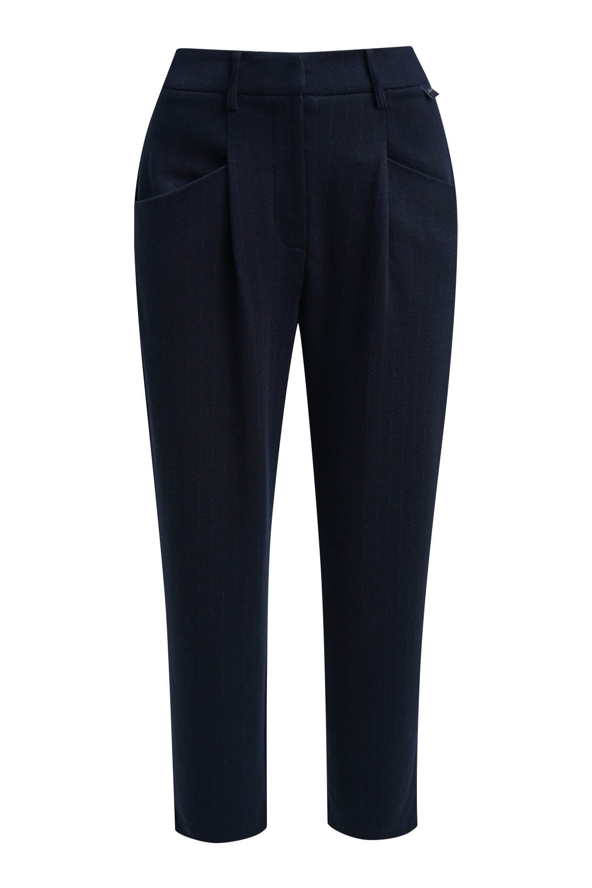 Smith & Soul Nadelstreifen-Hose marine, Streifen, blau, dunkelblau, Hose, Bundfalte