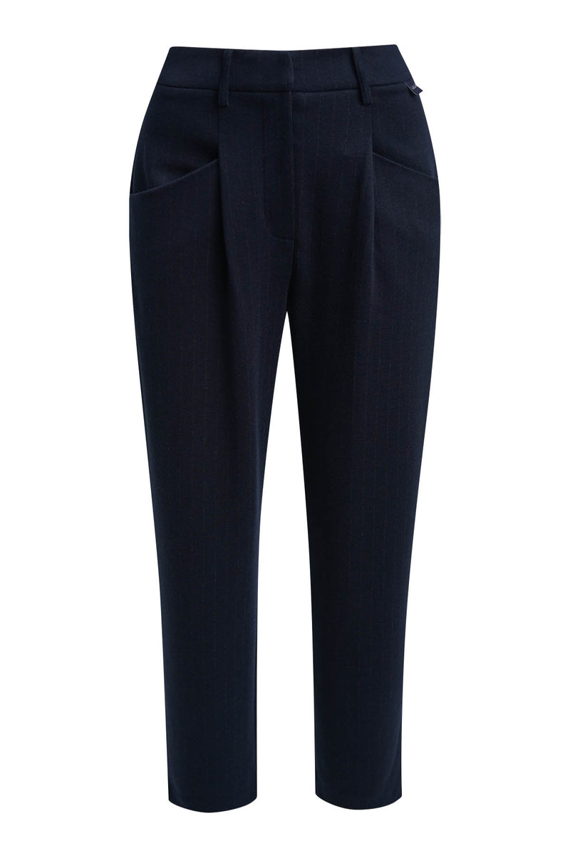 Smith & Soul Nadelstreifen-Hose marine, Streifen, blau, dunkelblau, Hose, Bundfalte