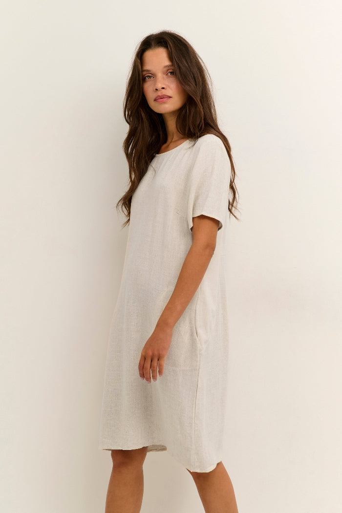 Kaffe Leinenkleid KAliny light sand