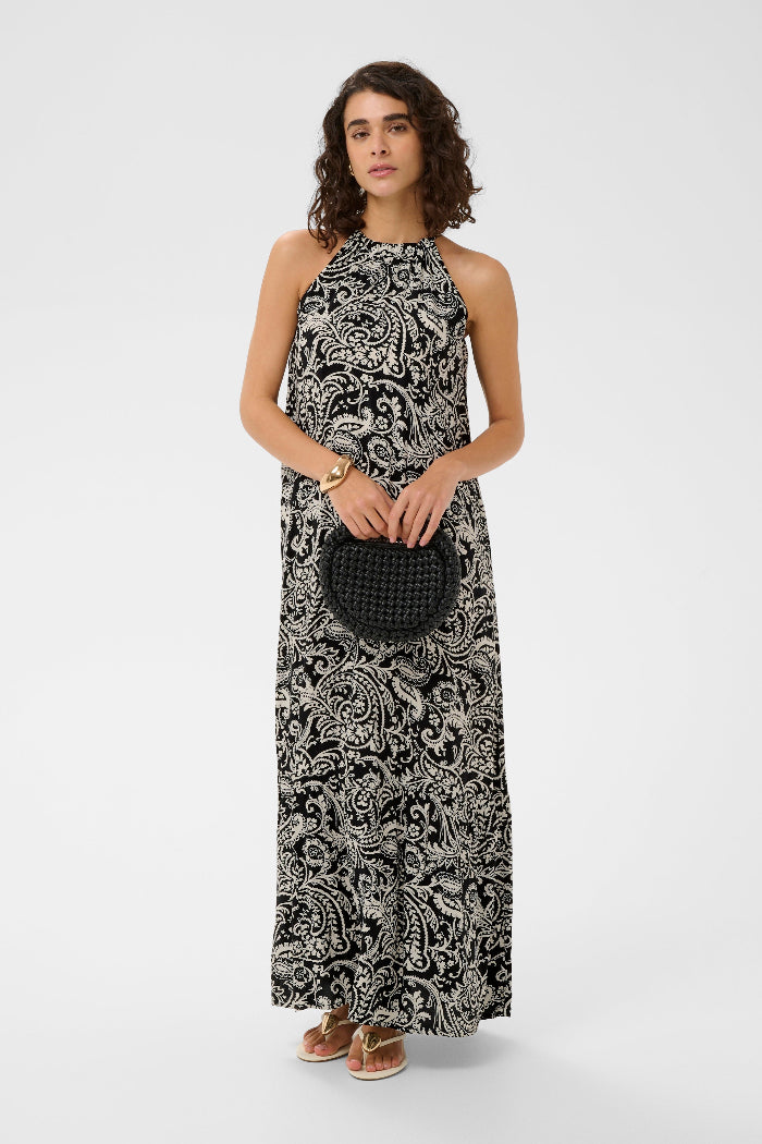 Kaffe Kleid KAbella black chalk paisley