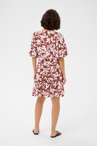 Kaffe Kleid KAevie henna chalk flower