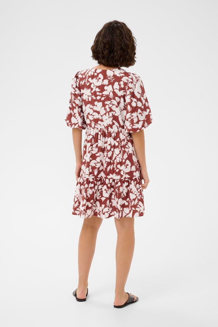 Kaffe Kleid KAevie henna chalk flower