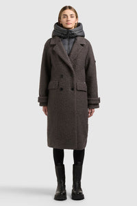 Khujo Mantel Jimena gra-gry/graphite-grey, Bouclémantel, Steppeinsatz, Kapuze, Reißverschluss