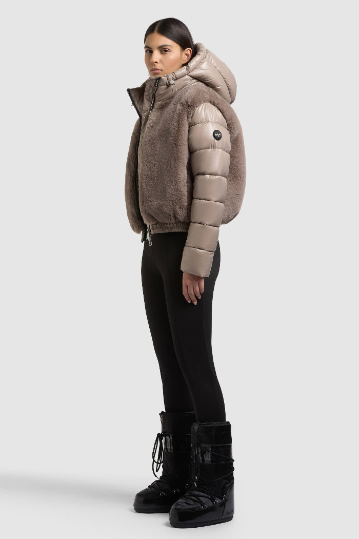 Khujo Teddy-Steppjacke Onika grau-beige