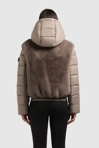 Khujo Teddy-Steppjacke Onika grau-beige