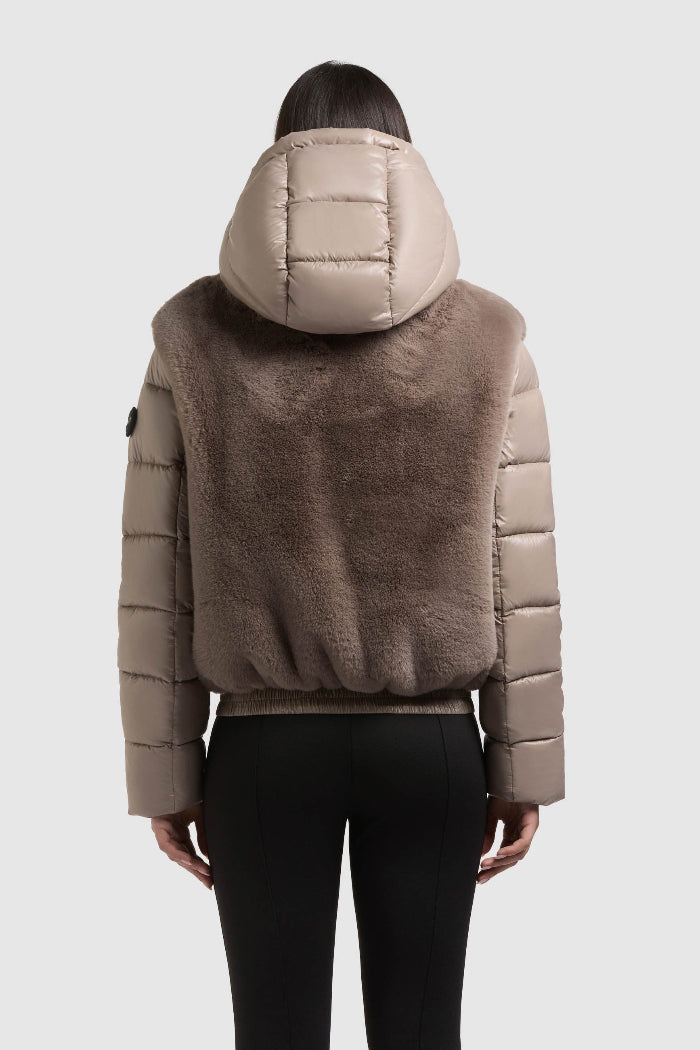 Khujo Teddy-Steppjacke Onika grau-beige