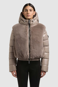 Khujo Teddy-Steppjacke Onika grau-beige