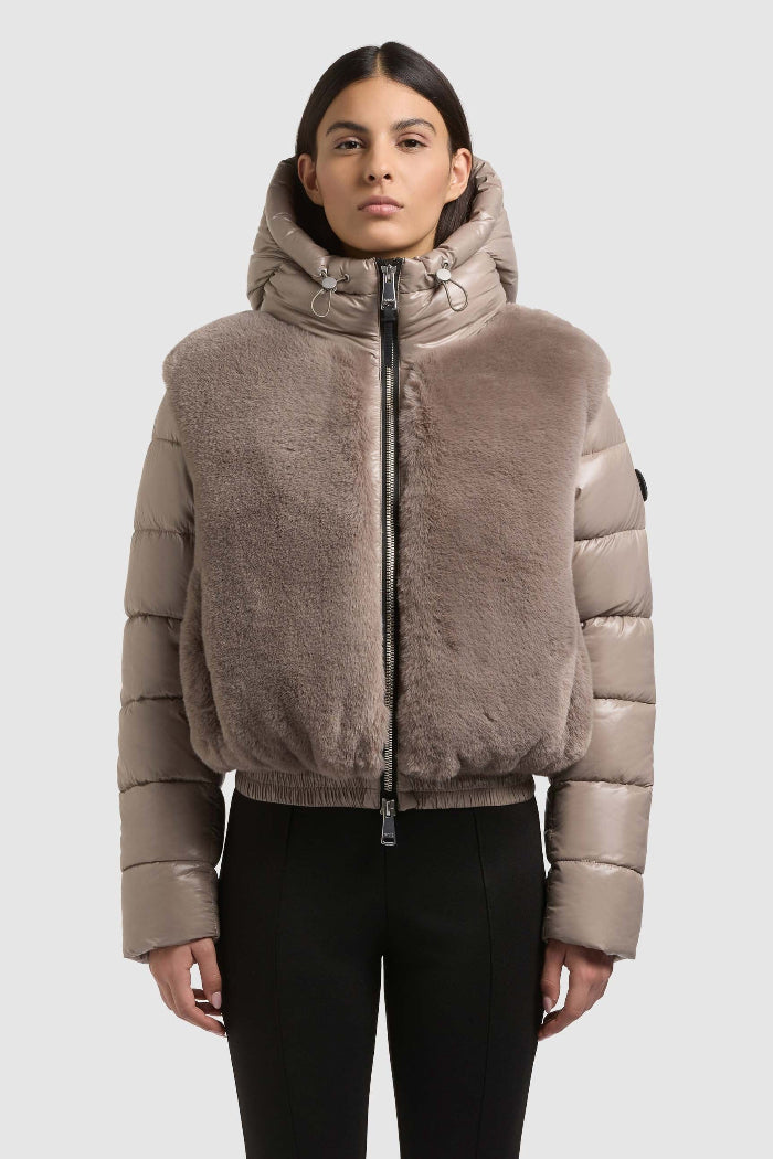 Khujo Teddy-Steppjacke Onika grau-beige