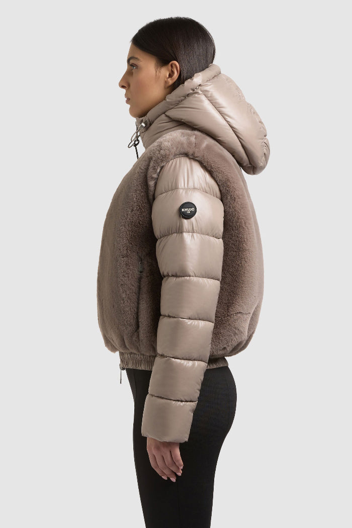 Khujo Teddy-Steppjacke Onika grau-beige