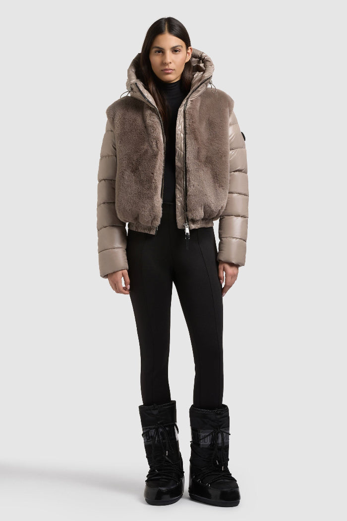 Khujo Teddy-Steppjacke Onika grau-beige