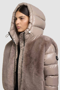 Khujo Teddy-Steppjacke Onika grau-beige