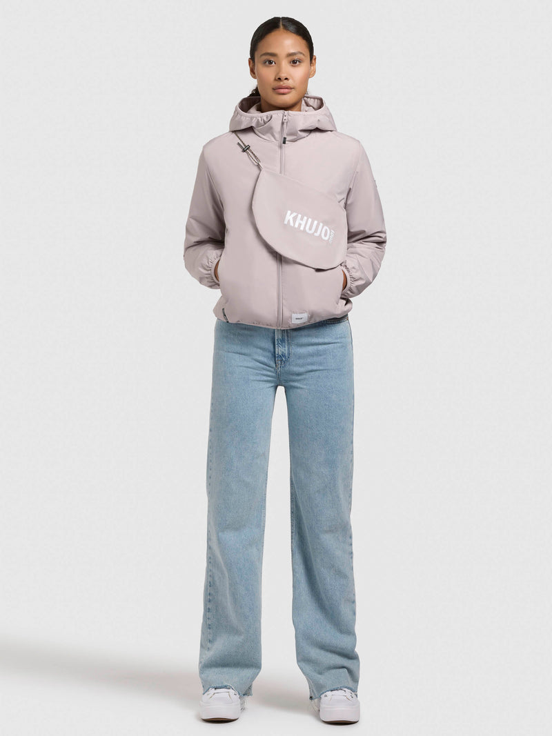 Khujo Jacke Shelly, Windjacke, Übergangsjacke, Blouson mit Kapuze, pal-lil, rosé