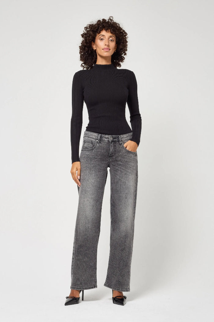 Gang Jeans 94River salt pepper black, schwarz, grau, gerades, weites Bein, comfort fit