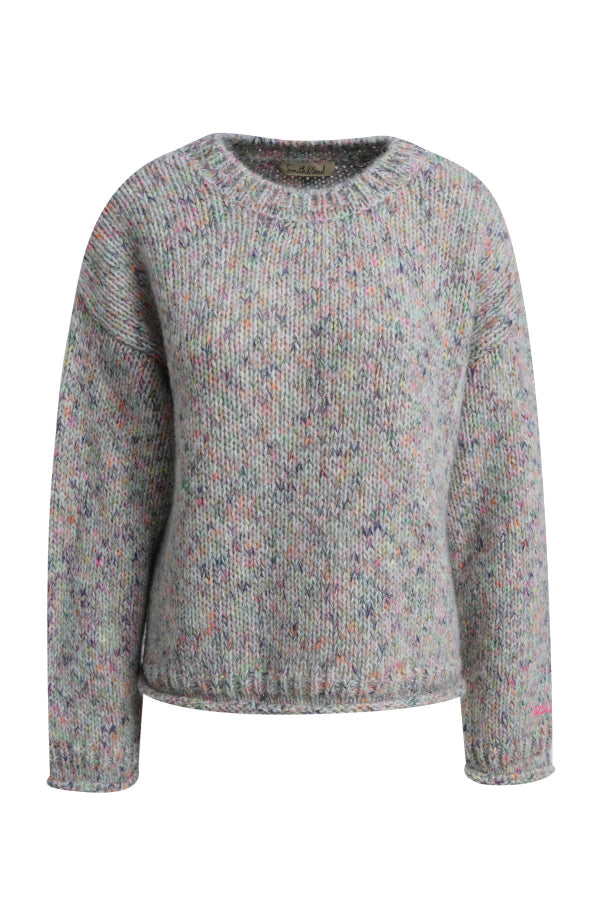 Smith & Soul Strickpullover grey melange print